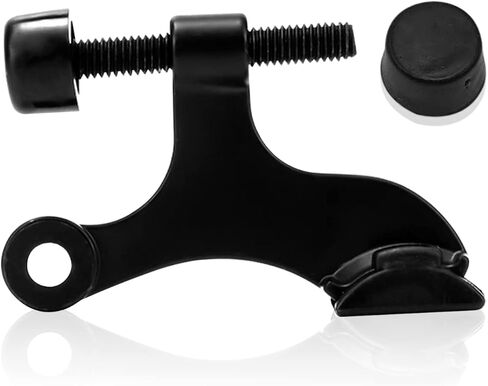 DCC Home Decor 6 Pack Hinge Door Stopper Adjustable Heavy Duty Black Door Stop 2.5 Inch Wide Wall Protector with Rubber Bumper in Kuwait