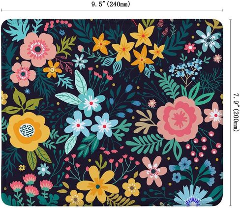 SSOIU Mouse Pad with Stitched Edge Premium-Textured Mouse Mat Waterproof Non-Slip Rubber Base Customized Rectangle Mousepad for Laptop Computer PC Gaming Office 9.5×7.9 inches, Cute Flower in Kuwait