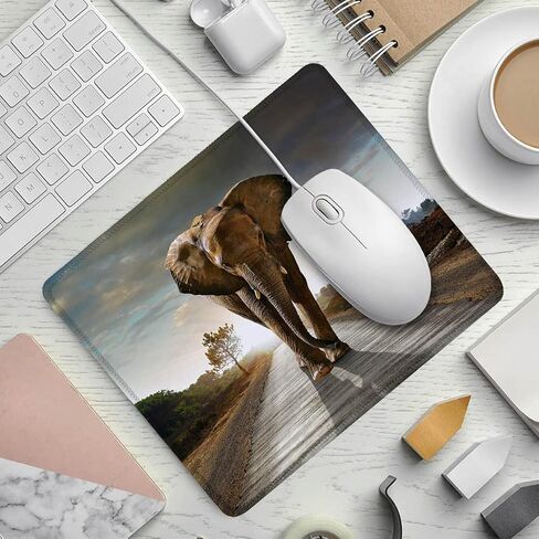 SSOIU Mouse Pad with Stitched Edge Premium-Textured Mouse Mat Waterproof Non-Slip Rubber Base Customized Rectangle Mousepad for Laptop Computer PC Gaming Office 9.5×7.9 inches, Cute Flower in Kuwait