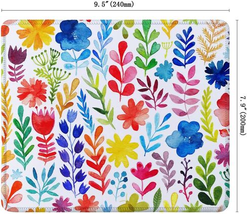 SSOIU Mouse Pad with Stitched Edge Premium-Textured Mouse Mat Waterproof Non-Slip Rubber Base Customized Rectangle Mousepad for Laptop Computer PC Gaming Office 9.5×7.9 inches, Cute Flower in Kuwait
