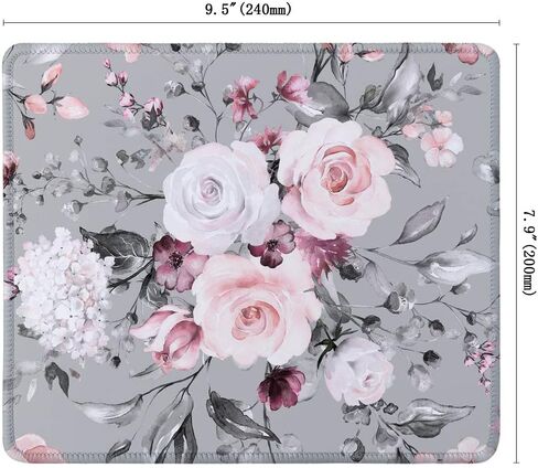 SSOIU Mouse Pad with Stitched Edge Premium-Textured Mouse Mat Waterproof Non-Slip Rubber Base Customized Rectangle Mousepad for Laptop Computer PC Gaming Office 9.5×7.9 inches, Cute Flower in Kuwait