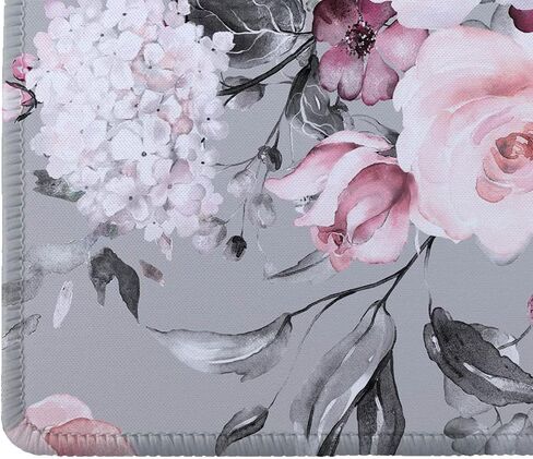 SSOIU Mouse Pad with Stitched Edge Premium-Textured Mouse Mat Waterproof Non-Slip Rubber Base Customized Rectangle Mousepad for Laptop Computer PC Gaming Office 9.5×7.9 inches, Cute Flower in Kuwait