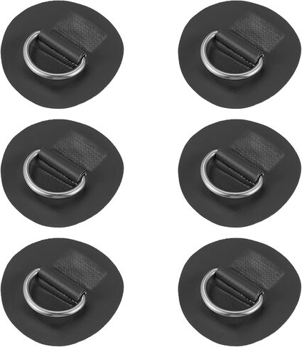 X AUTOHAUX 6pcs 6cm D Ring Patch PVC Stainless Steel Round Shape D Ring Pad for Surfboard Inflatable Boat Kayak Canoe Deck in Saudi Arabia