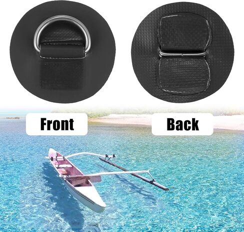 X AUTOHAUX 6pcs 6cm D Ring Patch PVC Stainless Steel Round Shape D Ring Pad for Surfboard Inflatable Boat Kayak Canoe Deck in Saudi Arabia