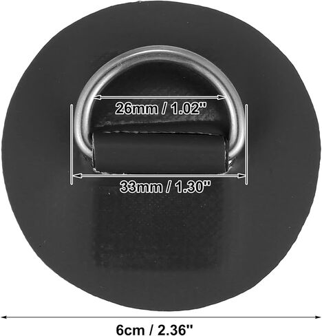 X AUTOHAUX 6pcs 6cm D Ring Patch PVC Stainless Steel Round Shape D Ring Pad for Surfboard Inflatable Boat Kayak Canoe Deck in Saudi Arabia
