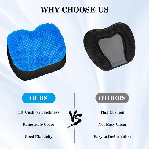 Kayak Seat Cushion, Anti Slip Gel Seat Cushion for Long Sitting on Boat, Canoe, Sup, Chair (Black) in Saudi Arabia