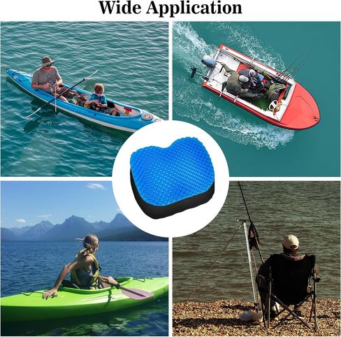 Kayak Seat Cushion, Anti Slip Gel Seat Cushion for Long Sitting on Boat, Canoe, Sup, Chair (Black) in Saudi Arabia