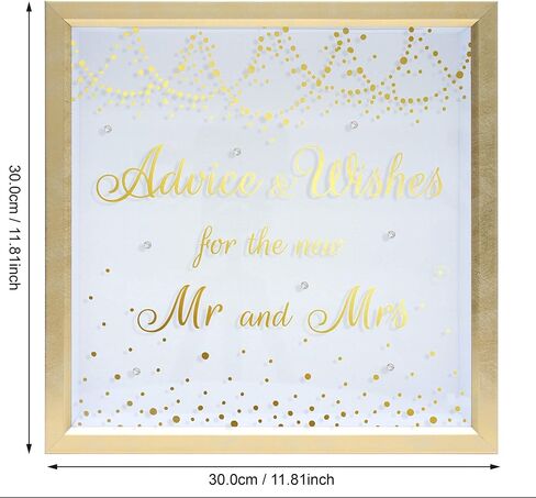 MIMOSA MOMENTS Wedding Gift Card Box for Wedding Reception, Gold and white box with Rhinestones on glass Tabletop Desk Display (Mr & Mrs) in Saudi Arabia