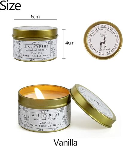 هدايا الشموع المعطرة بالياسمين + الفانيليا للنساء (عبوة من قطعتين) - 2 أونصة - شمعة تدوم طويلاً لمدة 15 ساعة | شموع عضوية، طبيعية بالكامل، شموع الصويا، أنجوبيبي in Kuwait