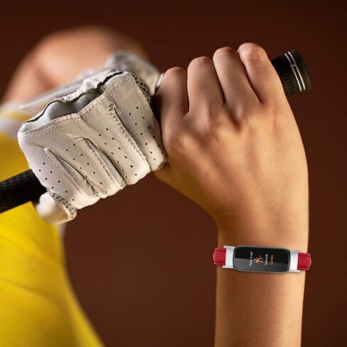 أربطة جلدية متوافقة مع Fitbit Luxe، أساور معصم كلاسيكية، موصلات معدنية بديلة، حزام جلدي لتتبع اللياقة البدنية Luxe، النساء والرجال (بني) in Saudi Arabia