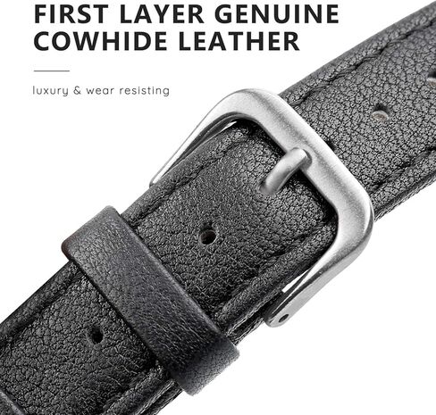 أحزمة جلدية متوافقة مع Fitbit Versa 2 / Fitbit Versa Lite & SE/Fitbit Versa، حزام بديل رفيع من الجلد الأصلي للنساء من Versa (5.5 بوصة - 7.9 بوصة)، أسود، شامبانيا، ذهبي وردي، أسمر ضارب للصفرة in Kuwait