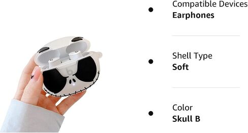Super Creative Luminous Skull Design Case Compatible with Beats Studio Buds 2021 Cool Portable Accessories Shockproof Protector for Wireless Noise Cancelling Earbuds in Kuwait