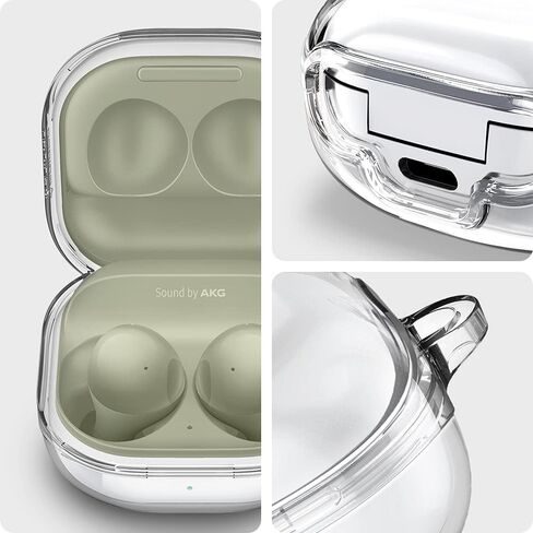 Spigen Ultra Hybrid Designed for Galaxy Buds2 Pro (2022) / Buds 2 (2021) / Buds Pro (2021) / Buds Live (2020) Anti-Yellowing Protective Case - Crystal Clear in Saudi Arabia