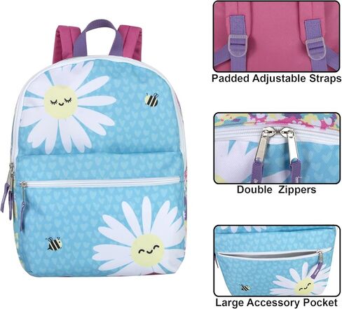 تريل ميكر أنيمال فريندز كريتر آند كريتشر لمرحلة ما قبل المدرسة، حقائب ظهر لرياض الأطفال للبنين والبنات مع أشرطة معززة قابلة للتعديل (معدات كبيرة) in Kuwait