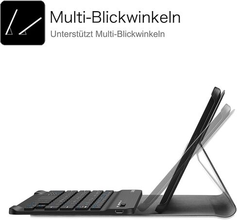 Fintie Keyboard Case for Samsung Galaxy Tab S2 8.0 - Ultra Lightweight Protective Slim Shell Stand Cover with Magnetically Detachable Wireless Bluetooth Keyboard for Tab S2 8-inch Tablet, Black in Saudi Arabia
