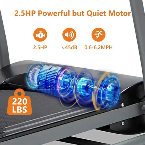 Yangming 2 in 1 Folding Treadmill, 3.5HP Under Desk Treadmill, Walking Pad Installation-Free, Compact Foldable Treadmill for Home Office Running Jogging Walkingg in Kuwait