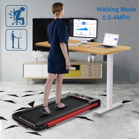 Yangming 2 in 1 Folding Treadmill, 3.5HP Under Desk Treadmill, Walking Pad Installation-Free, Compact Foldable Treadmill for Home Office Running Jogging Walkingg in Kuwait