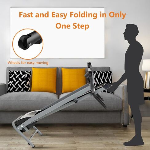 Yangming 2 in 1 Folding Treadmill, 3.5HP Under Desk Treadmill, Walking Pad Installation-Free, Compact Foldable Treadmill for Home Office Running Jogging Walkingg in Kuwait