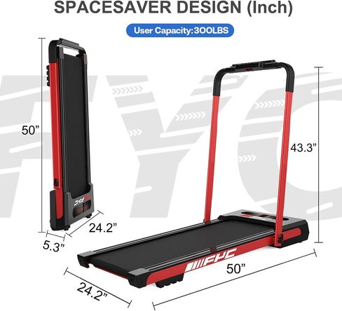 Yangming 2 in 1 Folding Treadmill, 3.5HP Under Desk Treadmill, Walking Pad Installation-Free, Compact Foldable Treadmill for Home Office Running Jogging Walkingg in Kuwait