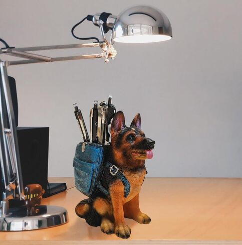Cute Dog Pen Holder for Desk ，Pen Pencil Cup Creative Desktop Pen Organizer Pencil Cups for Desk Unique Desk Accessories Decor for Home Office School German Shepherd Gifts for Dog Lovers in Kuwait