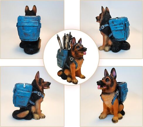 Cute Dog Pen Holder for Desk ，Pen Pencil Cup Creative Desktop Pen Organizer Pencil Cups for Desk Unique Desk Accessories Decor for Home Office School German Shepherd Gifts for Dog Lovers in Kuwait