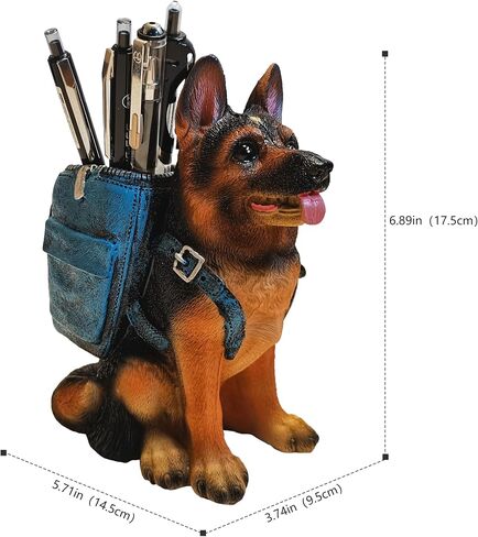Cute Dog Pen Holder for Desk ，Pen Pencil Cup Creative Desktop Pen Organizer Pencil Cups for Desk Unique Desk Accessories Decor for Home Office School German Shepherd Gifts for Dog Lovers in Kuwait