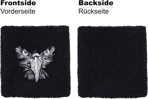 Outdoor Sweat Band for Wrist- Embroidered Wikinger Sweat Absorbent Wrist Band - Terrycloth Black Arm Band for Sport in Saudi Arabia