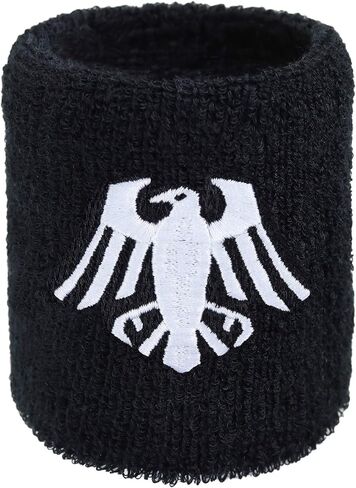 Outdoor Sweat Band for Wrist- Embroidered Wikinger Sweat Absorbent Wrist Band - Terrycloth Black Arm Band for Sport in Saudi Arabia