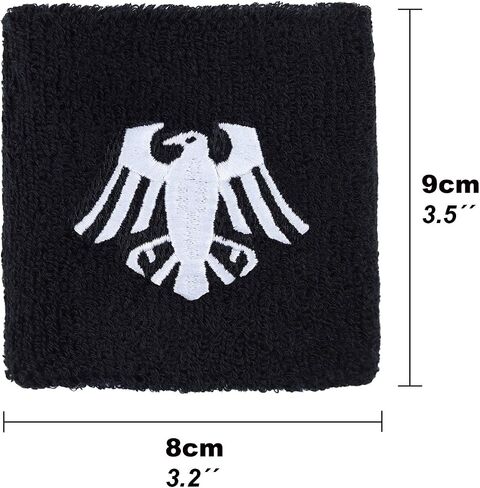 Outdoor Sweat Band for Wrist- Embroidered Wikinger Sweat Absorbent Wrist Band - Terrycloth Black Arm Band for Sport in Saudi Arabia