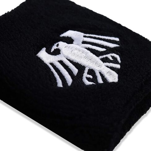 Outdoor Sweat Band for Wrist- Embroidered Wikinger Sweat Absorbent Wrist Band - Terrycloth Black Arm Band for Sport in Saudi Arabia