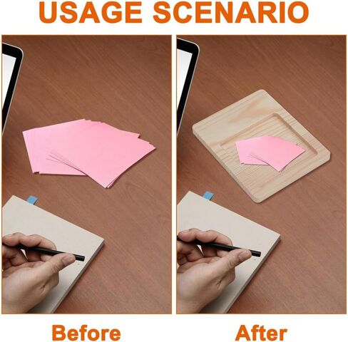 MAYJOYDIY 2pcs Wooden Sticky Note Holder Sticky Note Dispenser 4.9×3.9×0.4inch Square Memo Notepad Holder Desktop Organizer for Office Desk Home School Office Supplies & Accessories in Saudi Arabia