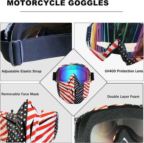 نظارات الدراجات النارية نظارات ATV نظارات الدراجة الترابية مع قناع قابل للفصل نظارات موتوكروس نظارات ركوب الخيل مع درع الوجه المضادة للأشعة فوق البنفسجية MX نظارات الغبار للطرق الوعرة OTG للبالغين والنساء والشباب in Kuwait