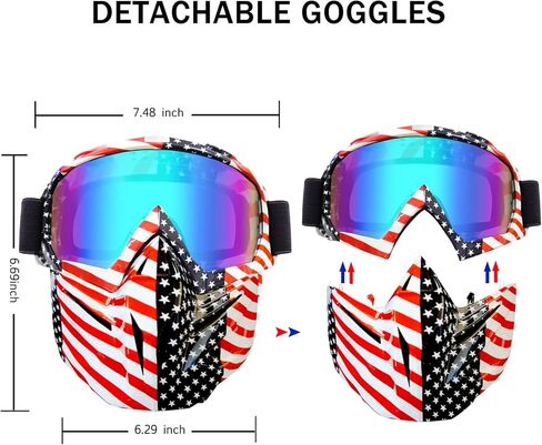 نظارات الدراجات النارية نظارات ATV نظارات الدراجة الترابية مع قناع قابل للفصل نظارات موتوكروس نظارات ركوب الخيل مع درع الوجه المضادة للأشعة فوق البنفسجية MX نظارات الغبار للطرق الوعرة OTG للبالغين والنساء والشباب in Kuwait