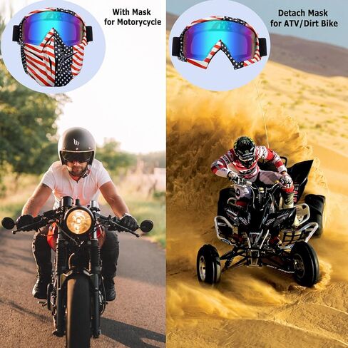 نظارات الدراجات النارية نظارات ATV نظارات الدراجة الترابية مع قناع قابل للفصل نظارات موتوكروس نظارات ركوب الخيل مع درع الوجه المضادة للأشعة فوق البنفسجية MX نظارات الغبار للطرق الوعرة OTG للبالغين والنساء والشباب in Kuwait
