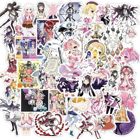50PCS Anime Puella Magi Madoka Magica Stickers,Popular Classic Anime Stickers for Laptop Water Bottles Phone Case Notebook Decal (Puella Magi Madoka Magica) in Kuwait