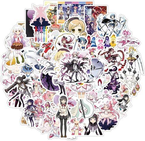 50PCS Anime Puella Magi Madoka Magica Stickers,Popular Classic Anime Stickers for Laptop Water Bottles Phone Case Notebook Decal (Puella Magi Madoka Magica) in Kuwait