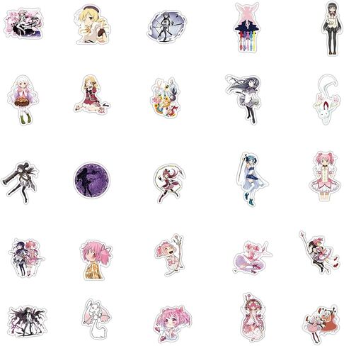 50PCS Anime Puella Magi Madoka Magica Stickers,Popular Classic Anime Stickers for Laptop Water Bottles Phone Case Notebook Decal (Puella Magi Madoka Magica) in Kuwait