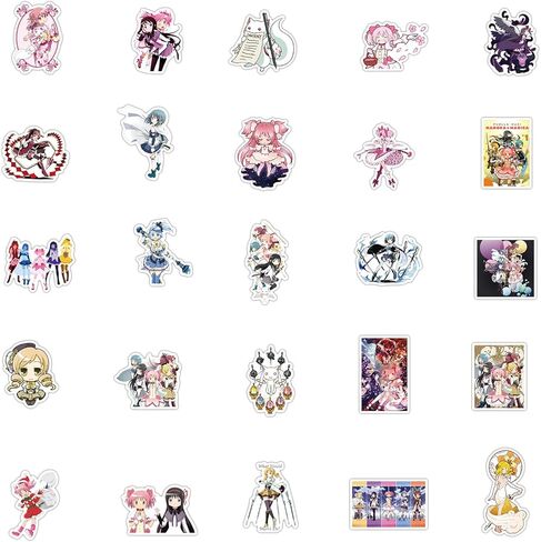 50PCS Anime Puella Magi Madoka Magica Stickers,Popular Classic Anime Stickers for Laptop Water Bottles Phone Case Notebook Decal (Puella Magi Madoka Magica) in Kuwait