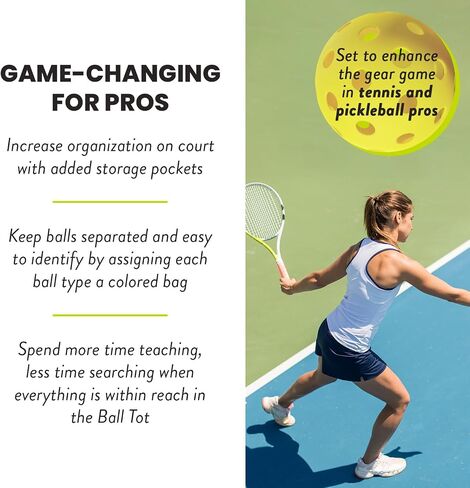 Racket Pets The Ball Tote - Replacement Bag for Tennis and Pickleball Pro Teaching Cart Hopper, Large Tote Bag For 150 Tennis Balls or 100 Pickleballs, Frame Not Included in Saudi Arabia
