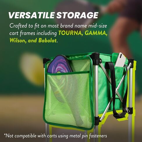 حقيبة حمل الكرة من راكيت بيتس - حقيبة بديلة لعربة التنس وPickleball Pro التعليمية، حقيبة حمل كبيرة لـ 150 كرة تنس أو 100 كرة مخلل، الإطار غير متضمن in Saudi Arabia