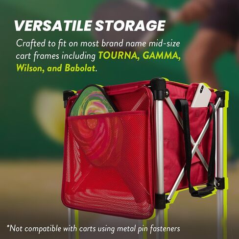Racket Pets The Ball Tote - Replacement Bag for Tennis and Pickleball Pro Teaching Cart Hopper, Large Tote Bag For 150 Tennis Balls or 100 Pickleballs, Frame Not Included in Saudi Arabia