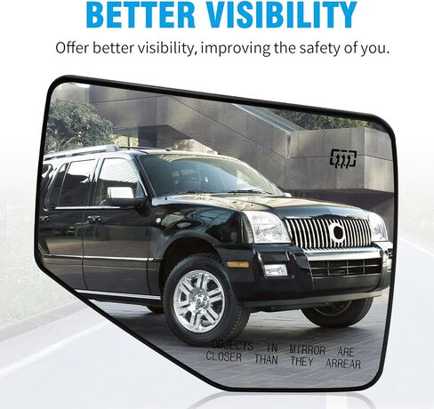 استبدال زجاج مرآة الرؤية الجانبية للراكب الأيمن لسيارة Ford Explorer Ranger 2006-2010 Mercury Mountaineer 2006-2010 يستبدل 6L2Z17K707A 6L2Z17K707C FO1325113 زجاج مرآة مع لوحة دعم in Saudi Arabia