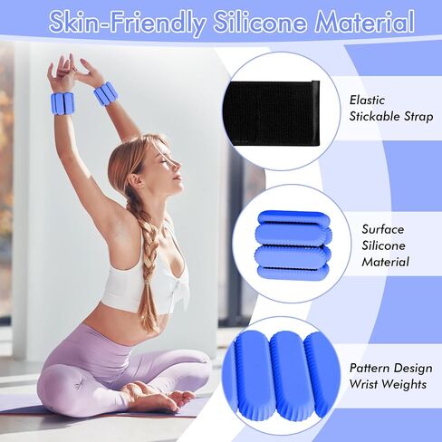 Wrist Ankle Weights for Women, Adjustable Ankle Weights Strength Training Silicone Bracelets Workout Wrist Ankle Weights for Men Women Yoga Running Dance Ankle Arm Leg Weights (2lb) (Meaty Pink) in Saudi Arabia