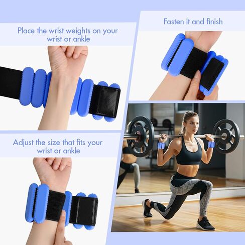 Wrist Ankle Weights for Women, Adjustable Ankle Weights Strength Training Silicone Bracelets Workout Wrist Ankle Weights for Men Women Yoga Running Dance Ankle Arm Leg Weights (2lb) (Meaty Pink) in Saudi Arabia