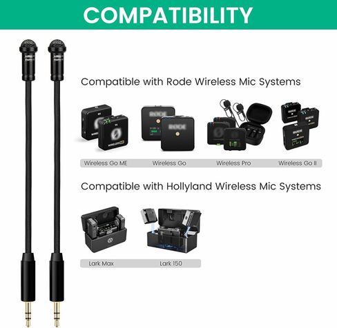 ميكروفون Lavalier محمول مكون من قطعتين متوافق مع أجهزة إرسال نظام الميكروفون اللاسلكي DJI Mic 2 / Mic 1 للمقابلة - حامل ميكروفون Lav متعدد الاتجاهات بطول 3.5 مم in Saudi Arabia