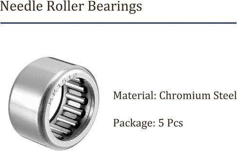 5pcs HK1210 Needle Roller Bearings - [12mm x 16mm x 10mm] Open End for Gearbox Use, Chrome Steel Rollers in Saudi Arabia