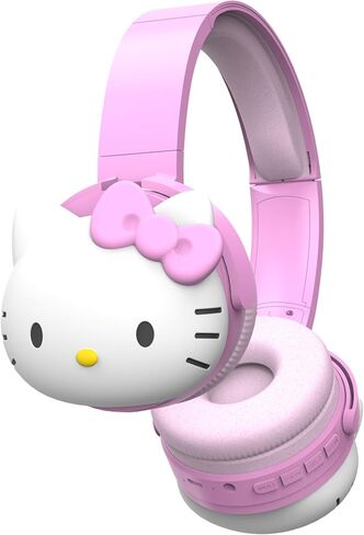 Hello Kitty 2-in-1 Wireless Bluetooth Headphones with Wired Earbuds – Foldable Over-Ear Headset with Built-in Mic, AUX Cable, Adjustable Headband, and Onboard Controls – Kuromi in Kuwait