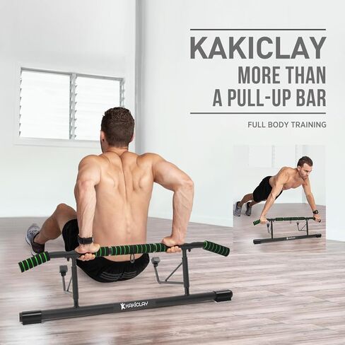 KAKICLAY Pull Up Bar for Doorway,2024 Upgrade Multi-Grip Hanging Bar for Home Gym, Max Capacity 440 lbs Multifunctional Portable Chin Up Bar - USA Original Patent, Designed, Shipped, Warranty in Kuwait