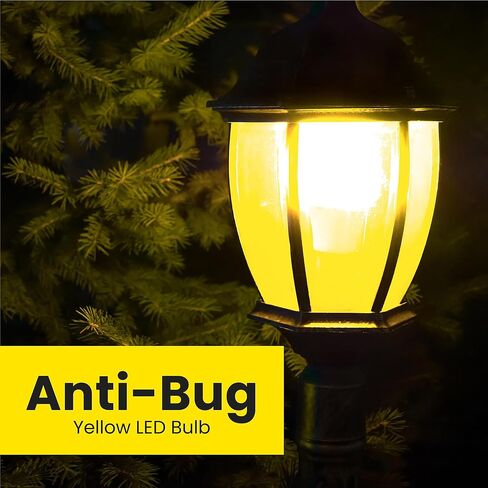 مصباح LED خارجي A19 من Feit Electric، ما يعادل 60 واط، لمبة إضاءة LED غير خافتة، قاعدة متوسطة E26، 120 فولت، عمر 22 عامًا، أصفر، حزمة من 1، A19/BUG/LED/BX in Kuwait