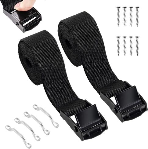 4 Sets 1"x 78"(6.5ft) Battery Hold Down Straps for Boats,Battery Tie Down with Cam Buckle,Stainless Steel Bracket and SS Screws Used for Cooler,Battery Box,Fuel Tank,Luggage Belt,RV and More in Saudi Arabia